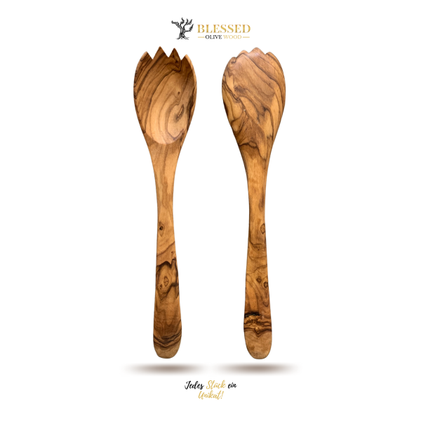 Blessed Olive Wood Salatbesteck 2 Teilig aus Olivenholz